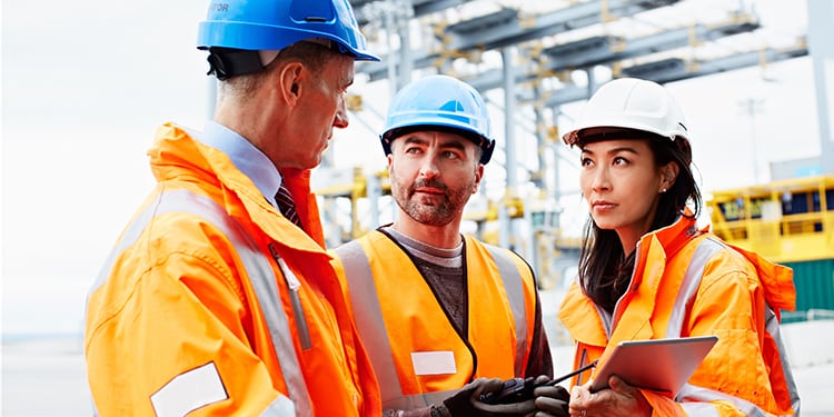 Workers on commercial dock workplace safety