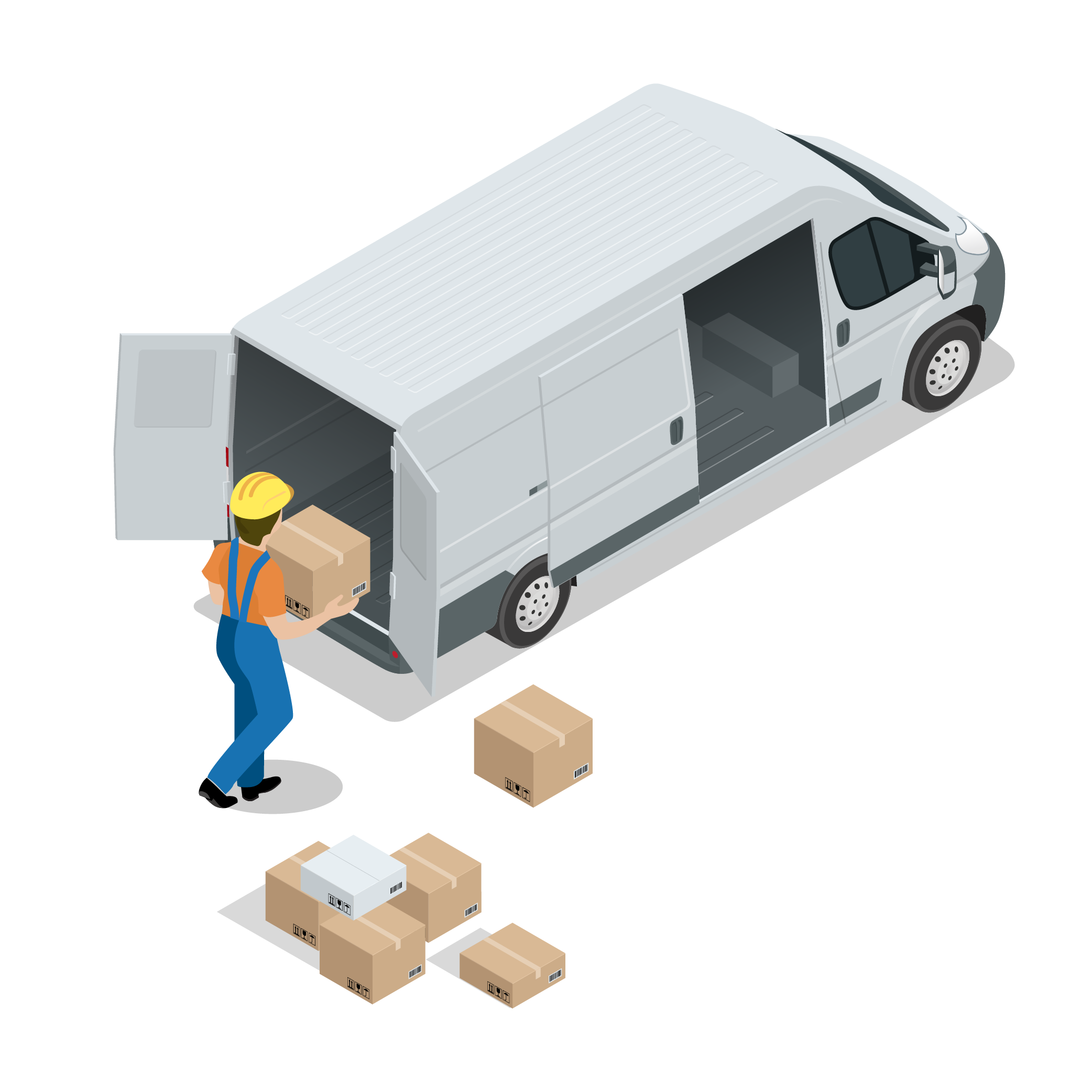 Vector image of a delivery truck