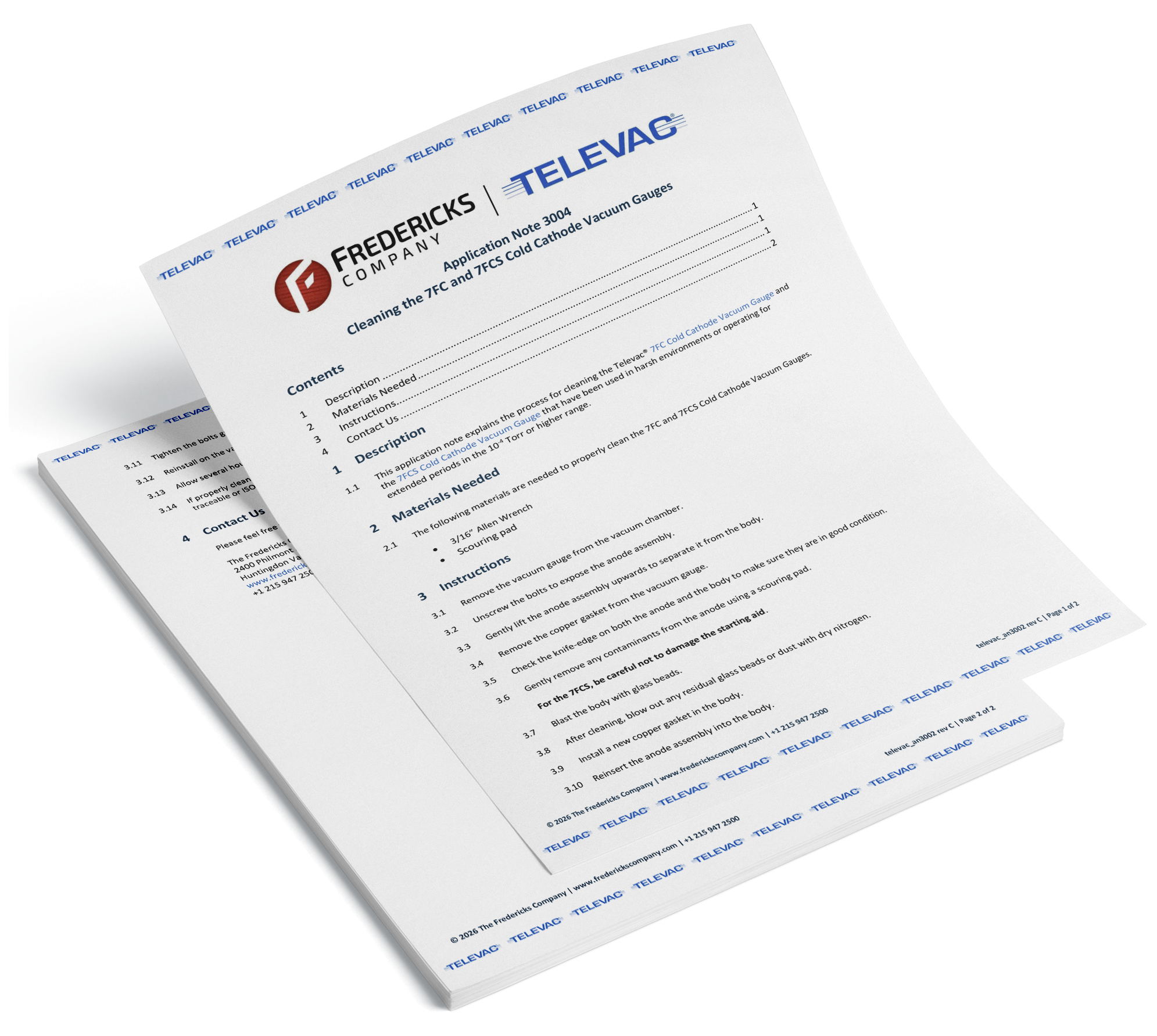 Application Note 3004 - Cleaning the 7FC and 7FCS Cold Cathode Vacuum Gauges