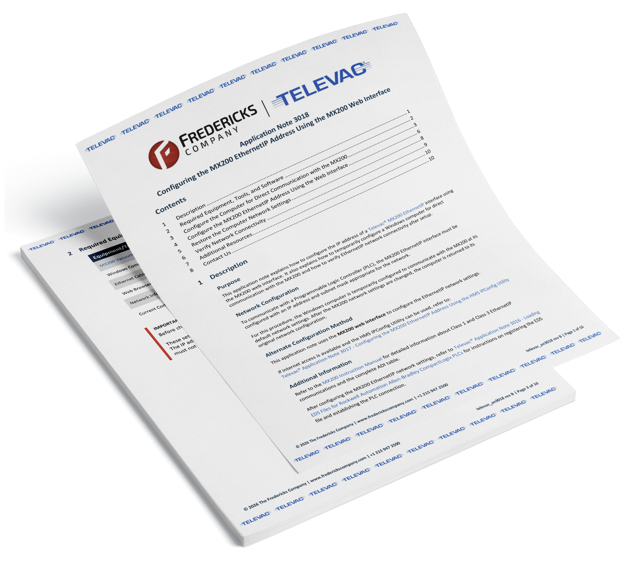 Application Note 3018 - Configuring the MX200 EthernetIP Address Using the MX200 Web Interface